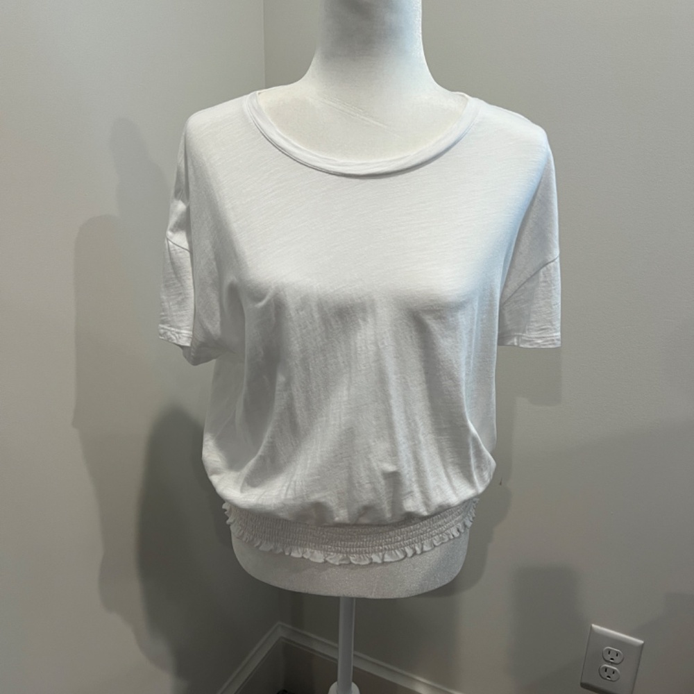 Sanctuary Perfect Smocked Cotton T-Shirt Size Medium